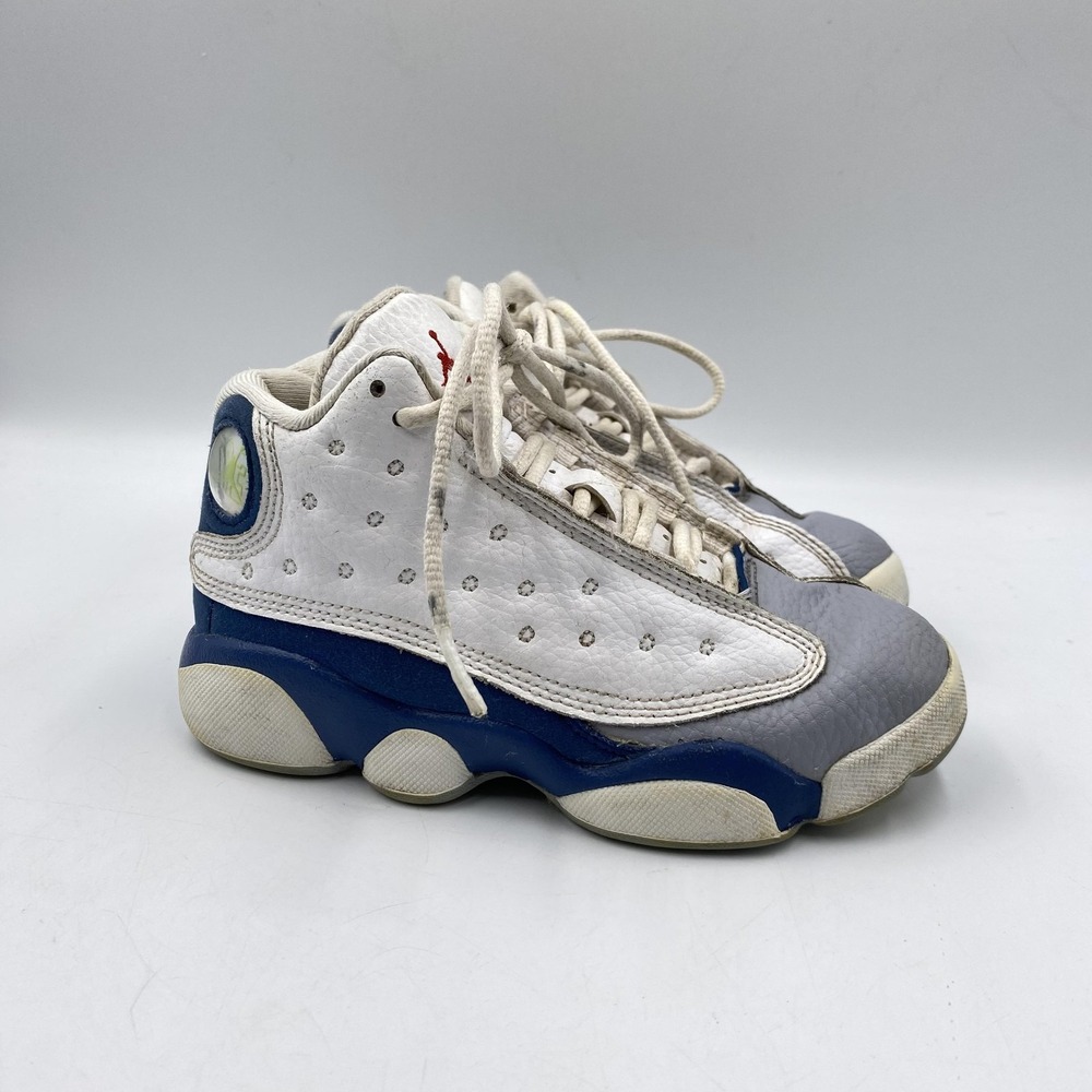 Nike‎ Air Jordan 13 Retro Basketball Shoes Kids Size 12C White Blue DJ3005-164